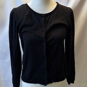 Mango Basics Black Cardigan Women Sweater with Long Sleeves- size XS